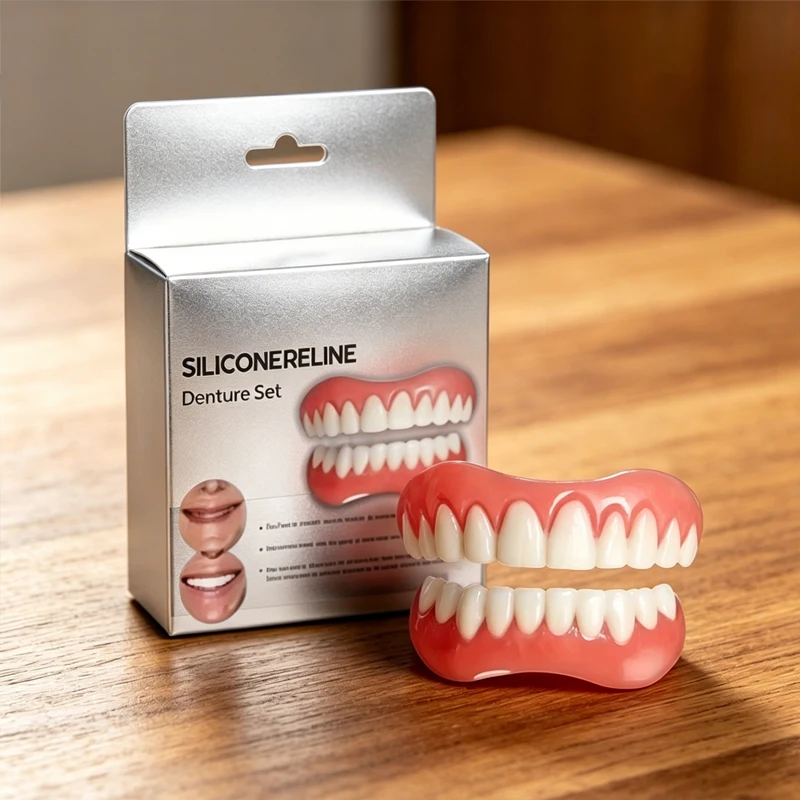 fresh ort Fit Temporary Upper Lower Denture Silicone Reline Paste Fake Teeth Gap Repair Dental Restoration Kit CK848