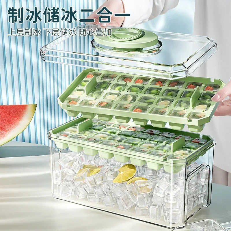 Press Type Ice Cube Mold Ice Cube Tray with Storage Box Silicone Molds Beer Quick-freeze Home Gadgets Kitchen Accessories - view 3