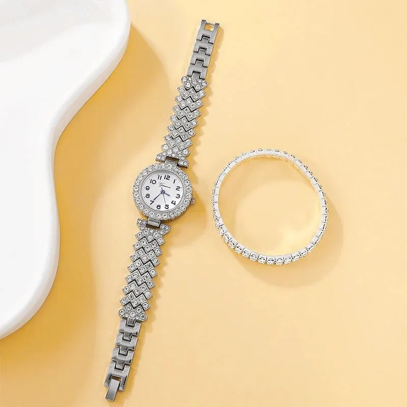 Luxury Ladies Bracelet Quartz Watch Women Watch Bracelet Set Silvery Simple Steel Luxury Ladies Watch Montre Femme