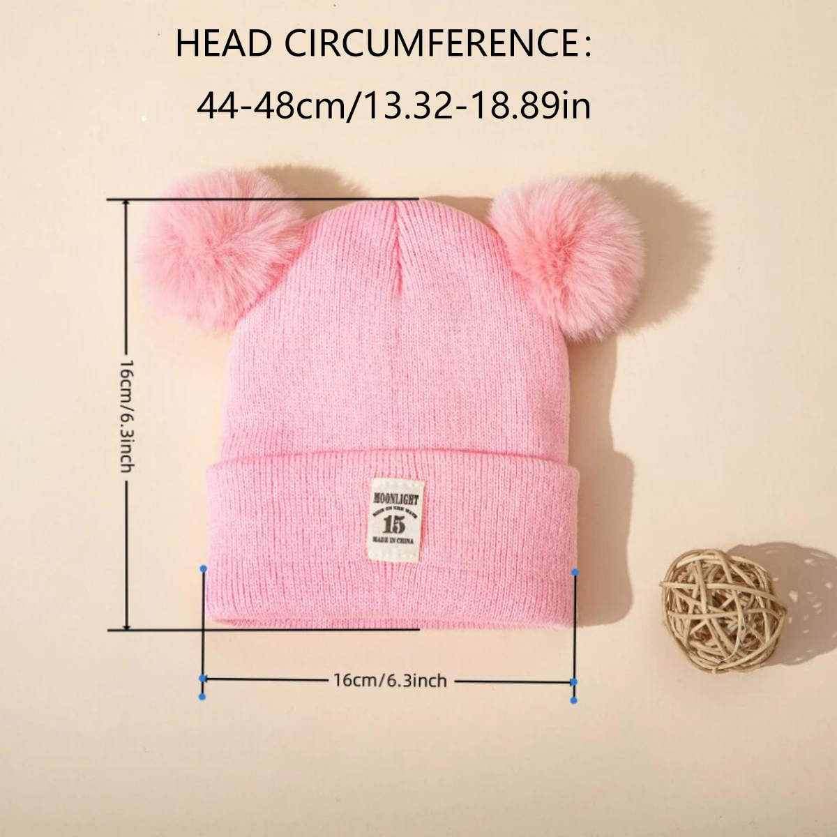 2pcs Autumn Winter 0-24 Month Baby Warm Knitted Hats Kids Knit Beanie Hat Solid Color Children Hat For Boys Girls Accessories