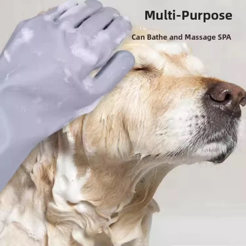 

Перчатка для груминга и купания домашних животных: защита от царапин и укусов, массаж, удаление шерсти, инструмент для купания собак и кошек