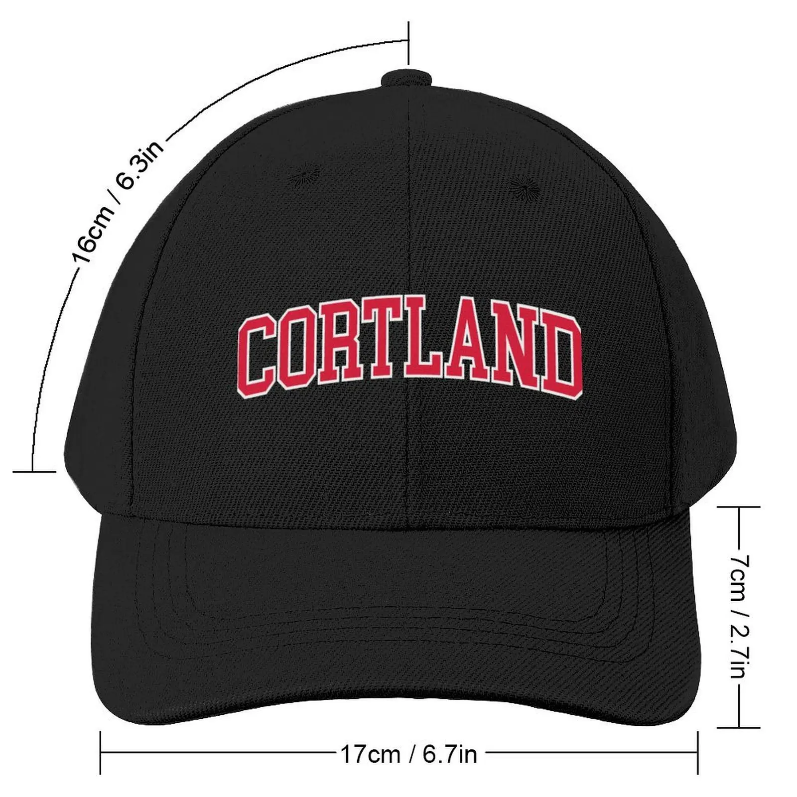 suny cortland - college font curved Baseball Cap Hat Baseball Cap Hat Beach Women's Hats For The Sun Men's