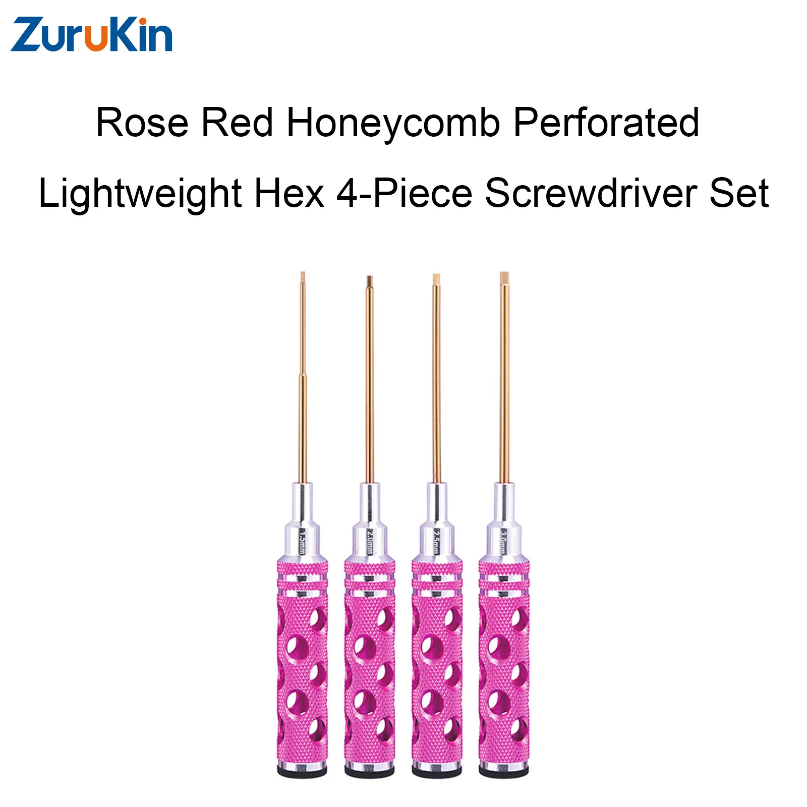 4PCS RC Hex Screwdriver Set 1.5mm 2.0mm 2.5mm 3.0mm HSS Titanium Plated Metric Allen Wrench Tools for RC Car Helicopter Drone
