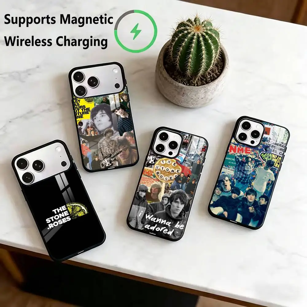 

Band The S-Stone R-Roses Phone Case For iPhone17,16,15,14,13,12,11 Plus,Pro Compatible with magnetic wireless charging