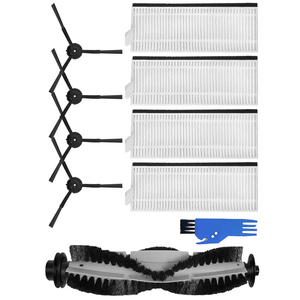 4pcs Side Brushes & Filters For Vactidy  Nimble T6 Robot Vacuum Cleaner Replacement Spare Parts Accessories