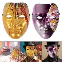 Colorful Face Phantom Paint Masquerade Mask Flowing Ball Men Costume Halloween Party Plastic Venetian Mask