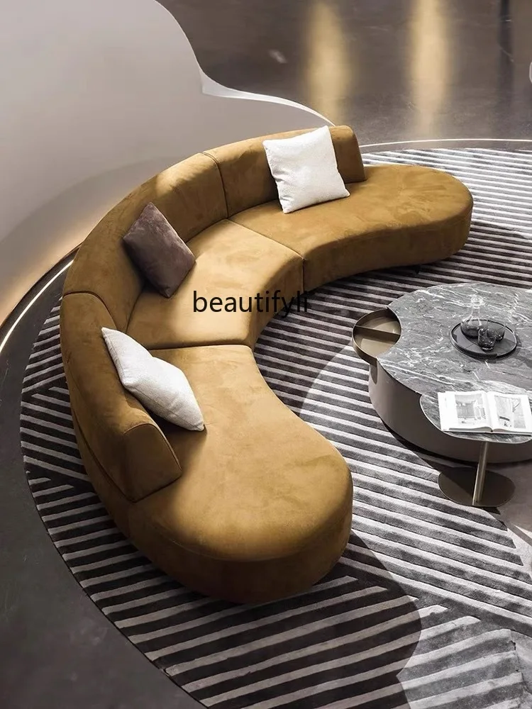 

Modern simple light luxury curved fabric sofa, reception negotiation hall beauty salon semicircular combination