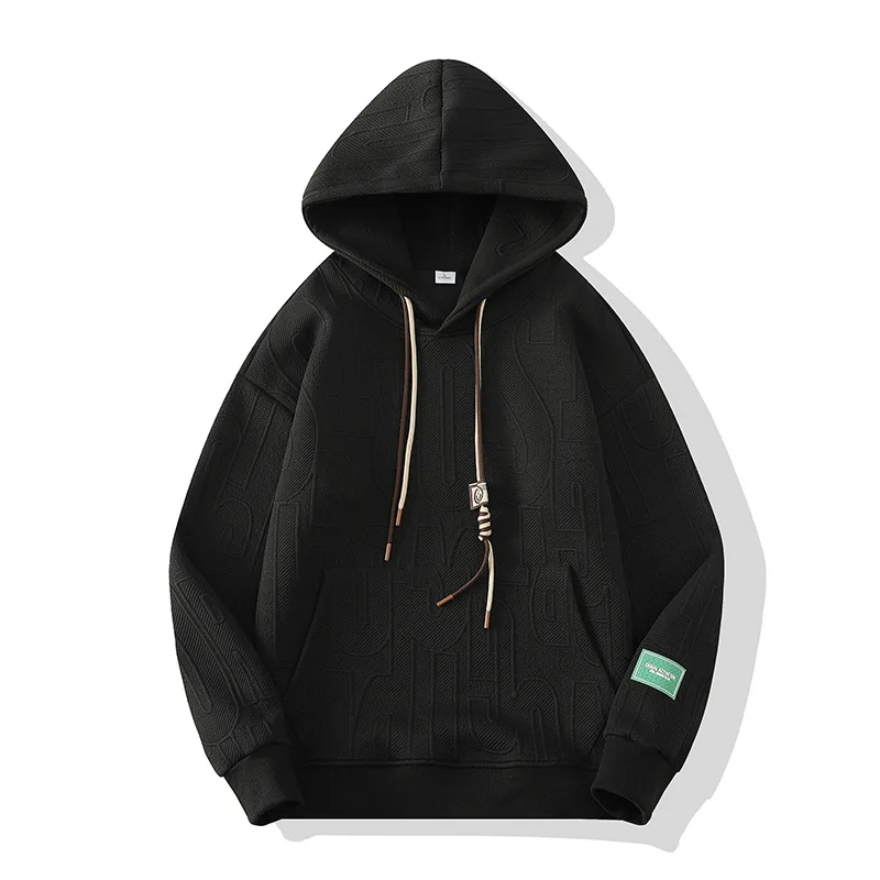 

Новинка осени: мужские худи и свитшоты с жаккардовым принтом, черное худи в стиле Y2K, модная уличная одежда для мужчин, бесплатная доставка.