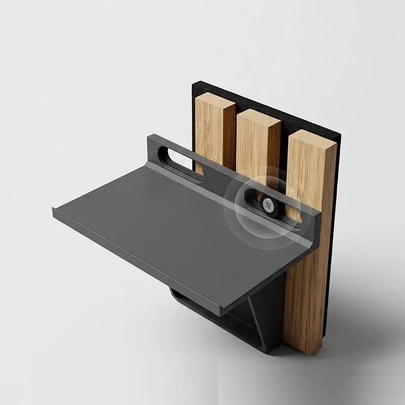 Acoustic Panel Shelf No Drill Slat Wall Shelf Holder 13-15mm Groove Renter Friendly Storage Home Office Decor Living Room