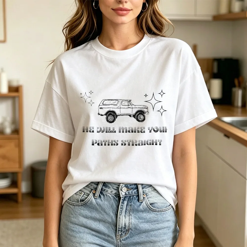 He Will Make Your Paths Straight Christian Off-Road Casual Graphic T-Shirt Christian Off-Road Lover Gift Shirt Women Men Tshirt