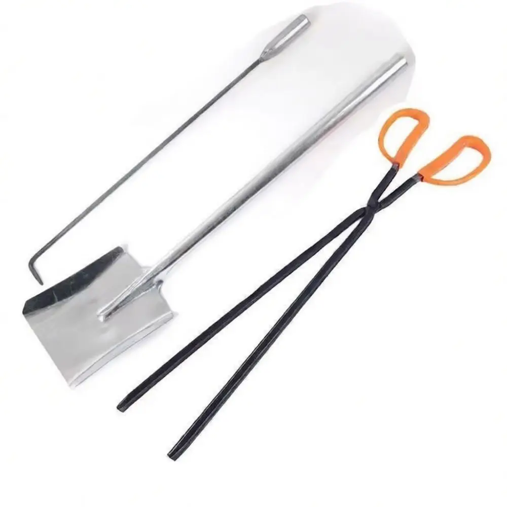 Fireplace Tool Set Iron Poker Shovel Pliers For Wood Burning Stove Fire Pit Cleaning Maintenance Heating Cooking Supplies