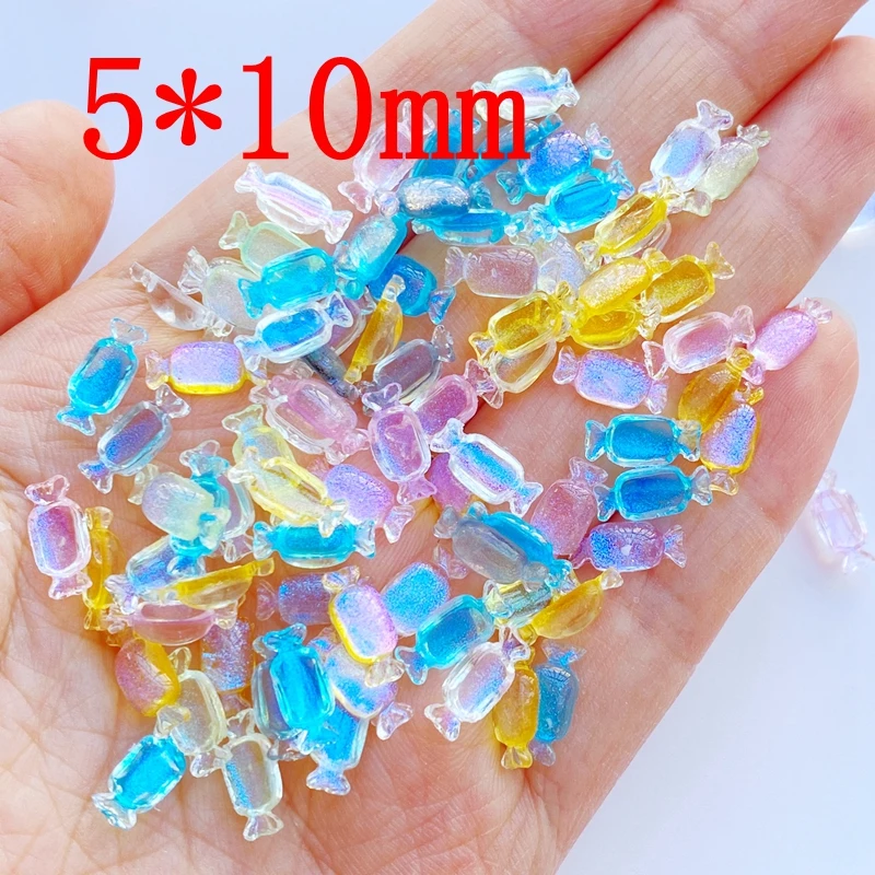 100Pcs New Cute Mixed Mini Shiny Candy Flat Back Resin Cabochons Scrapbooking DIY Jewelry Craft Decoration Accessorie