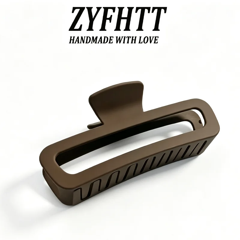 1/4 Stück ZYFHTT Einfarbige Matte Frosted Rechteckige Haarklammer für Frauen Täglicher Gebrauch Große Haifischklammer Modische Mädchen-Haarspange – Detail 6