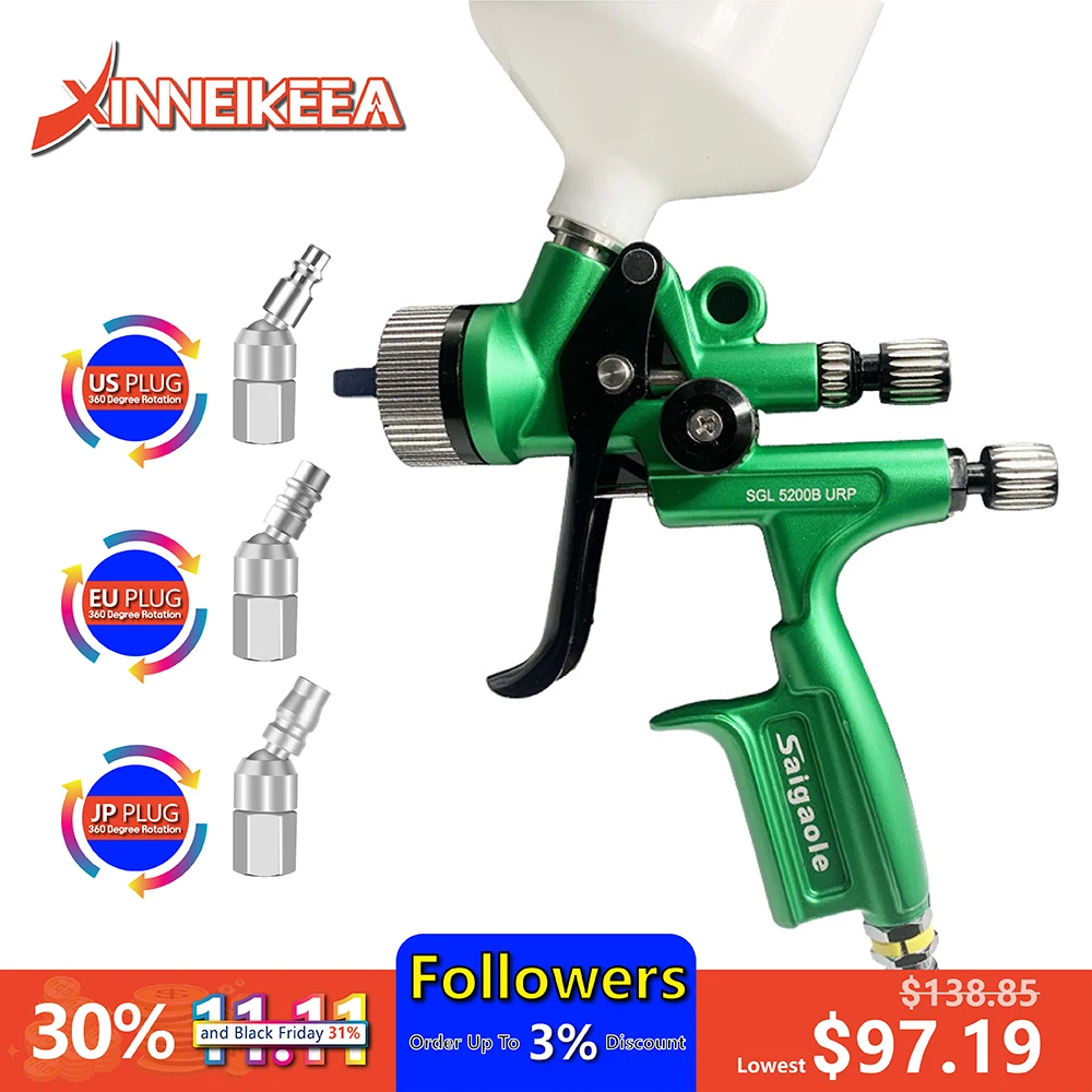 

Saigaole Spray Gun Automotive Finishes High Fogging Paints Sheet Metal Spray Guns Industrial Furniture Leather Spray Guns 1.3mm