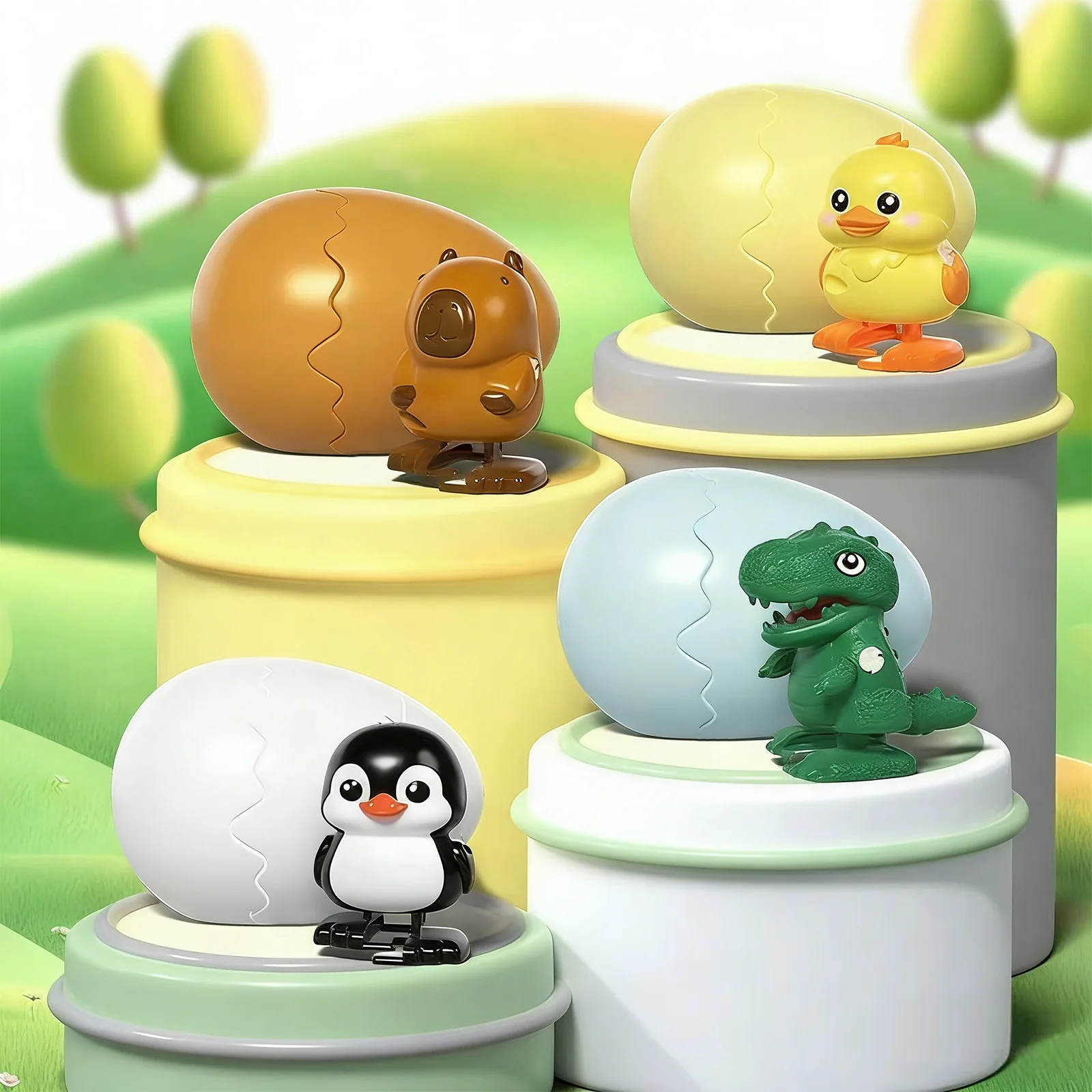 Rotate The Egg To Hatch A Walking Animal Party Favors Pinning Egg Hatches Into Walking Toys for Boys Girls Gift Bouncing Egg Toy