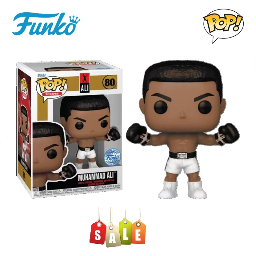 2025 ¡NUEVO FUNKO POP! Boxeo MUHAMMAD ALI (brazos elevados) 80 #   Figura modelo Colección para niños y adultos Modelo Juguete Regalo