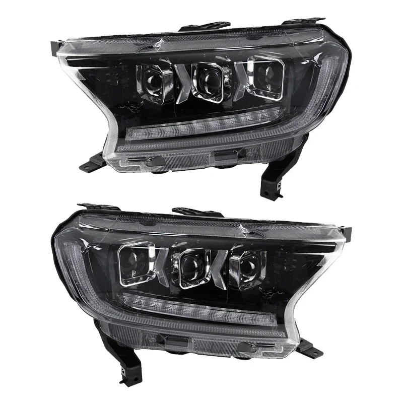 For Ford Ranger Everest 2016 2019 Headlights Upgrade LED Front Head Light Headlamp Assembly Car Accessories DRL