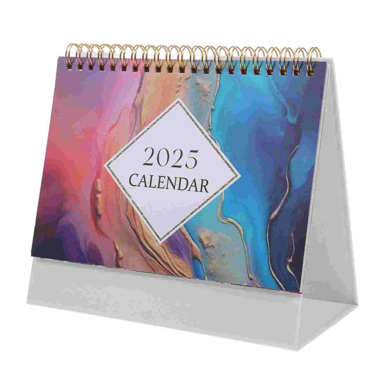 2025 Calendar Aesthetic Year Desk Office Advent Paper Flip for Teacher Turn Page