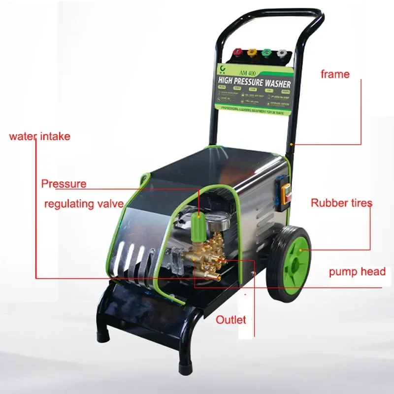 13L/Min 100Bar High-pressure Car Washing Machine 220V Commercial Washing High-power All-copper Washing Machine