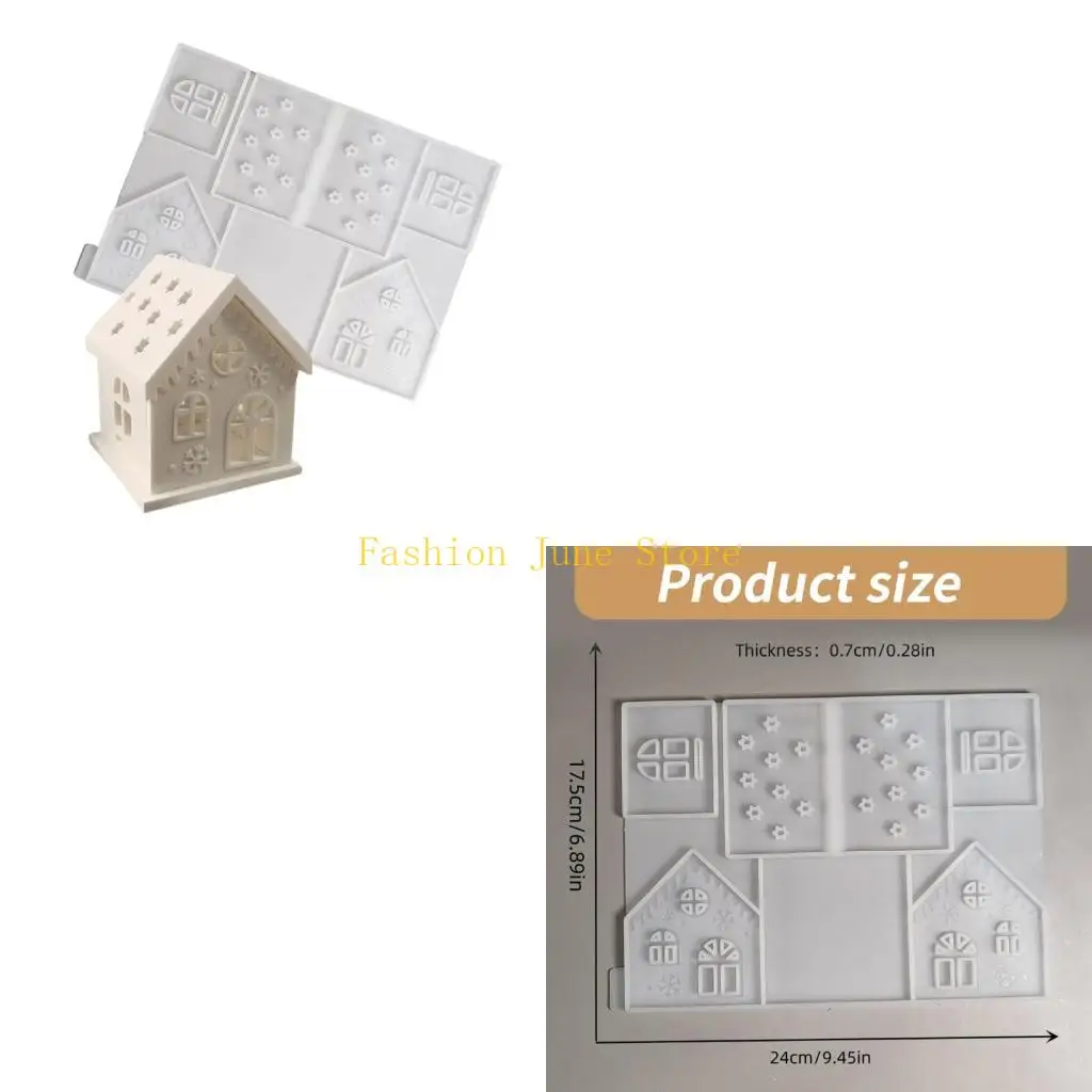 

N5KA Handmade Christmas Decors Moulds Silicone House Molds Christmas House Ornament Moulds Hand-Making Art Supplies