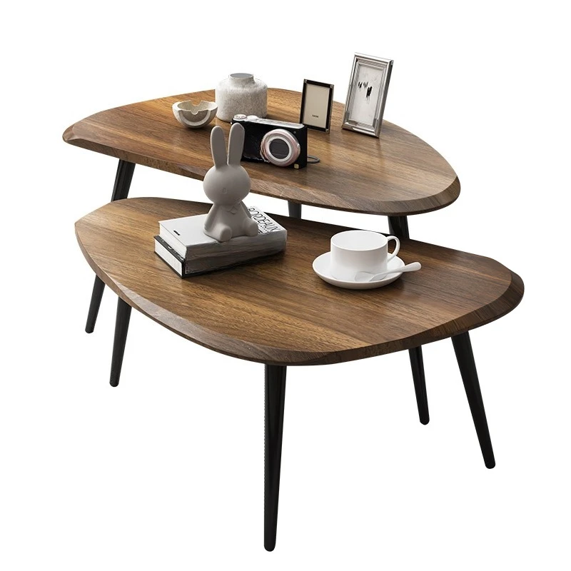 

Creative living room small coffee table set unique shape light luxury multi-functional wood design