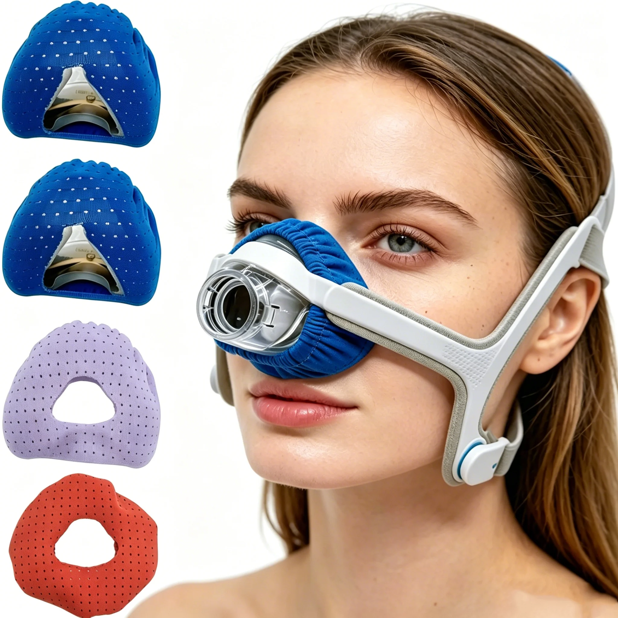 CPAP Nasal Mask Liner Cooling Breathable Fabric Pad Fit N20 Mirage FX Sweat Absorb Skin Friendly Sleep Accessory 3 Colors