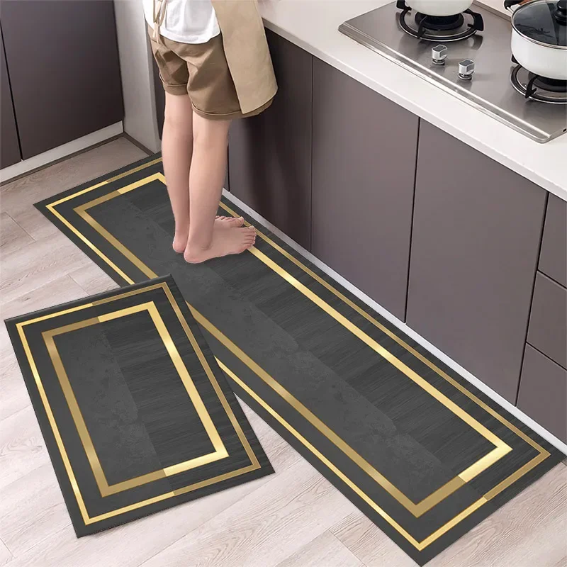 Diatomite Kitchen Mat Foot mats Non-slip Super Absorbent Kitchen Rug Long Carpet Flower Bathroom Mat Kitchen Supplies