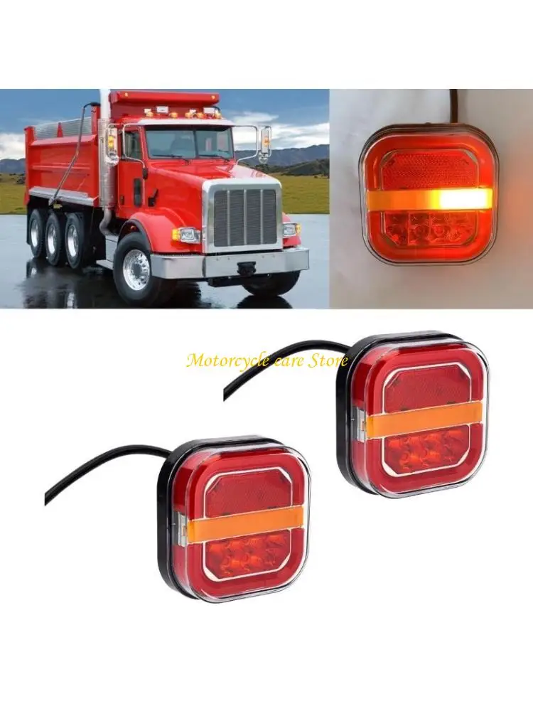 

U75F 12V 24V LED Tail Light Trailer Truck Taillight Turn Licence Plate Light Rear Reverse Brake Stop Lamp 2x