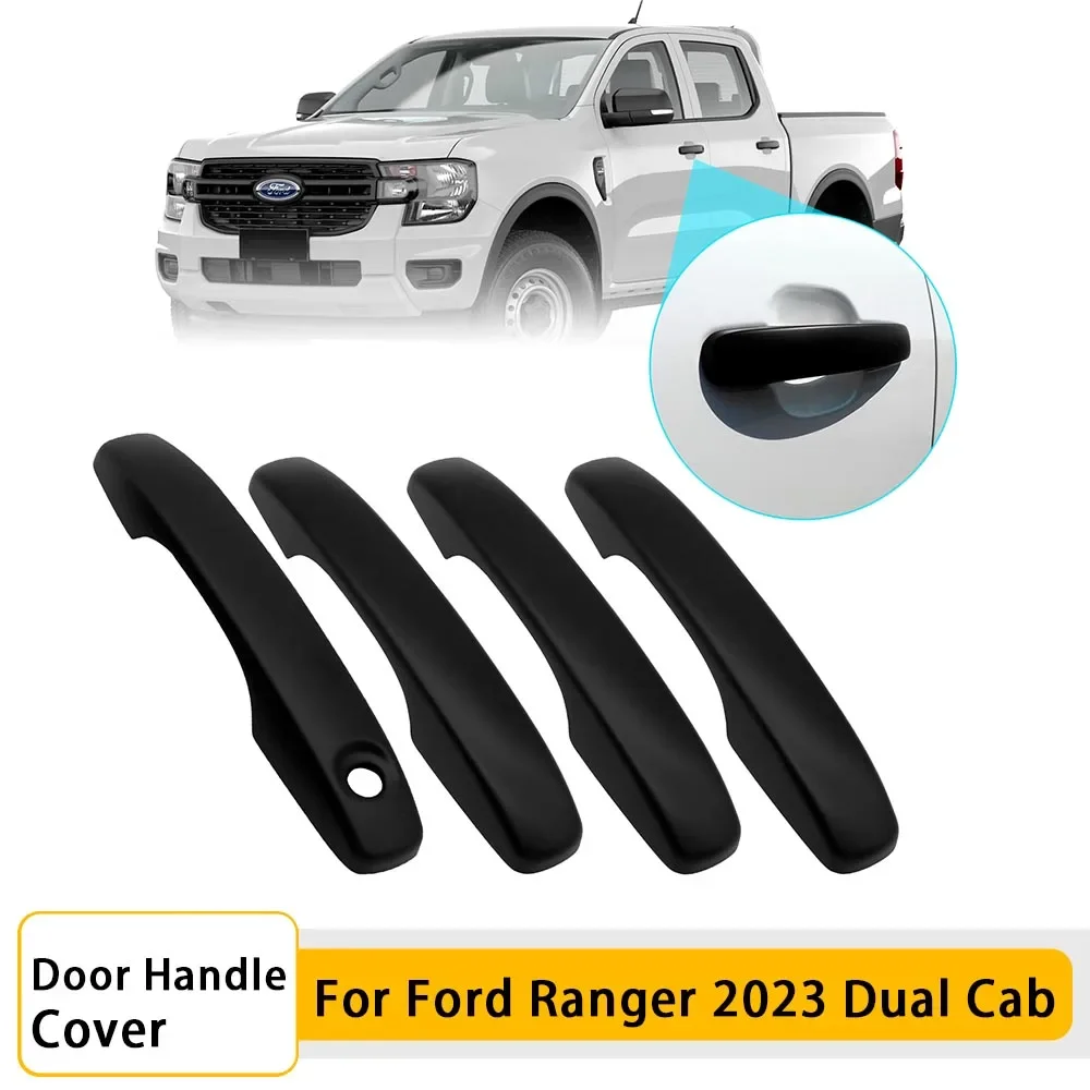 

Car Door Handle Cover Matte Black Door Handle Protector For Ford Ranger 2023 2024 T9 XLS XL Next Gen Accessories