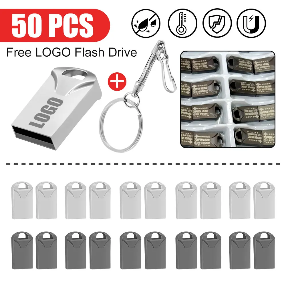 

50pcs Super Mini USB Flash Disk 8GB 64GB Memory Stick Pendrive 32GB 128GB High Speed Flash Drives waterproof Portable U Disk