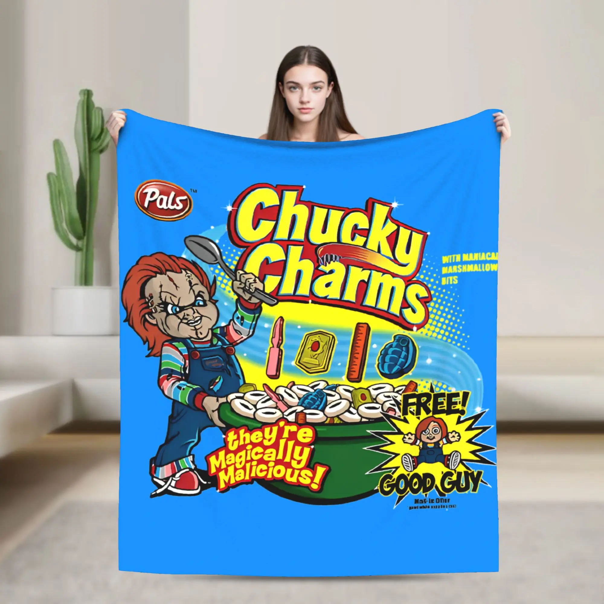 Halloween Movie Horror Chuckys  Blankets Horror Movies Toys  Fleece Vintage Warm Throw Blanket for Home Spring Autumn,