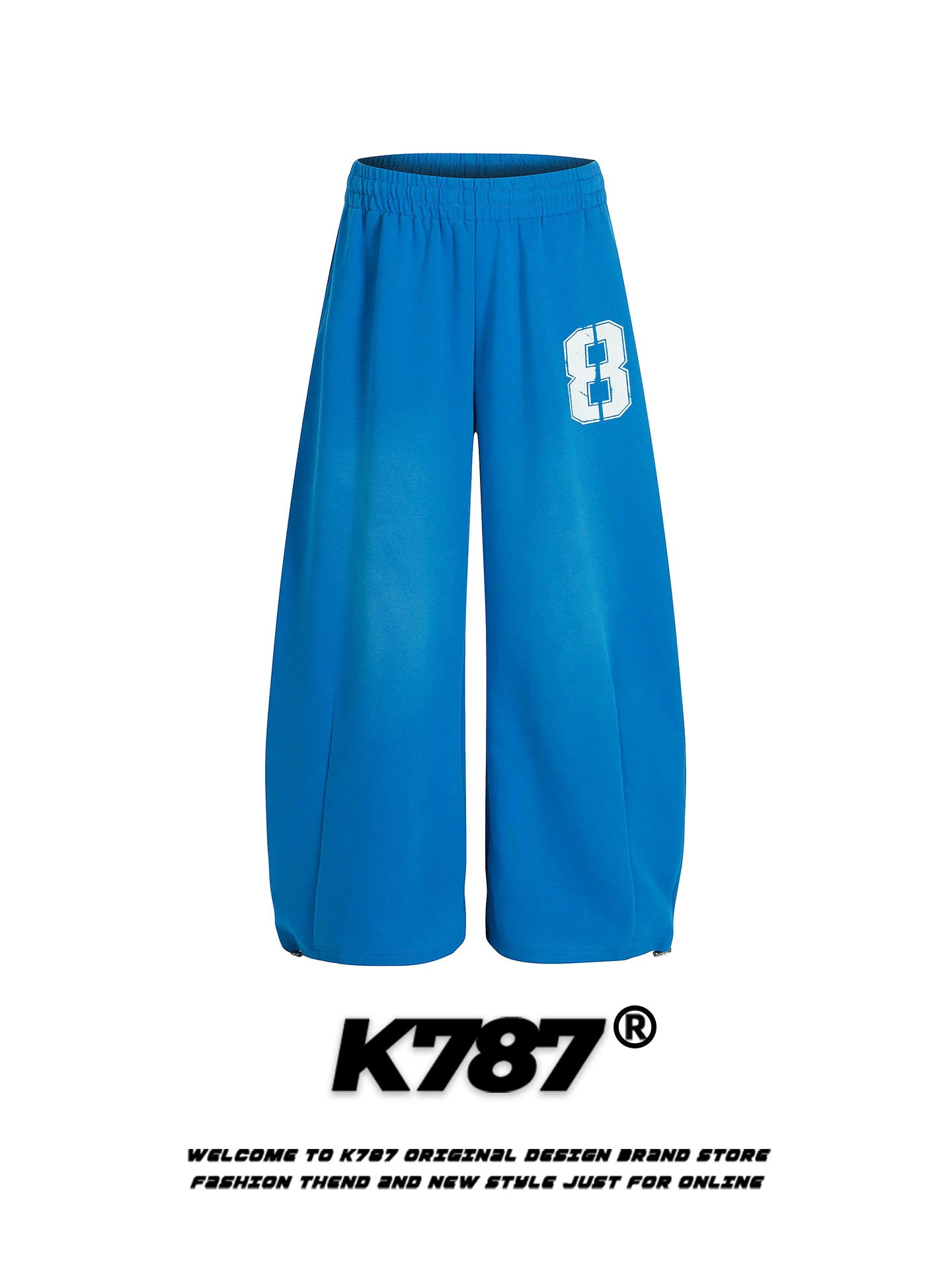 

Мужские повседневные брюки K787 в американском стиле, свободного кроя, с высокой талией, прямые, из смесового хлопка, прочные, удобные, синие с градиентным переходом цвета