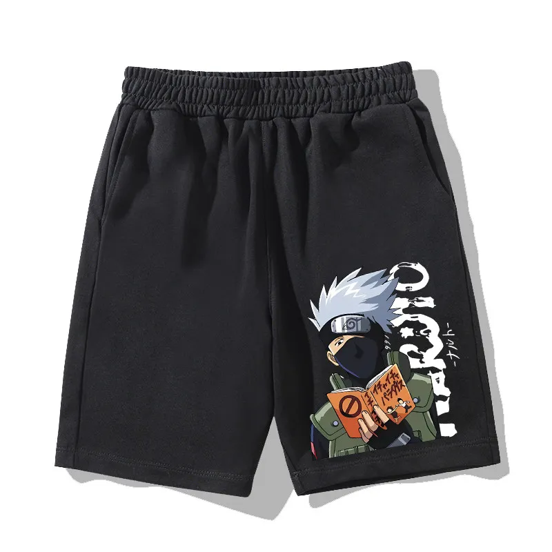 

Шорты с изображением Наруто, Саске, Какаши, 100% хлопок, унисекс, новинка лета 2026, модная уличная одежда с термопечатью
