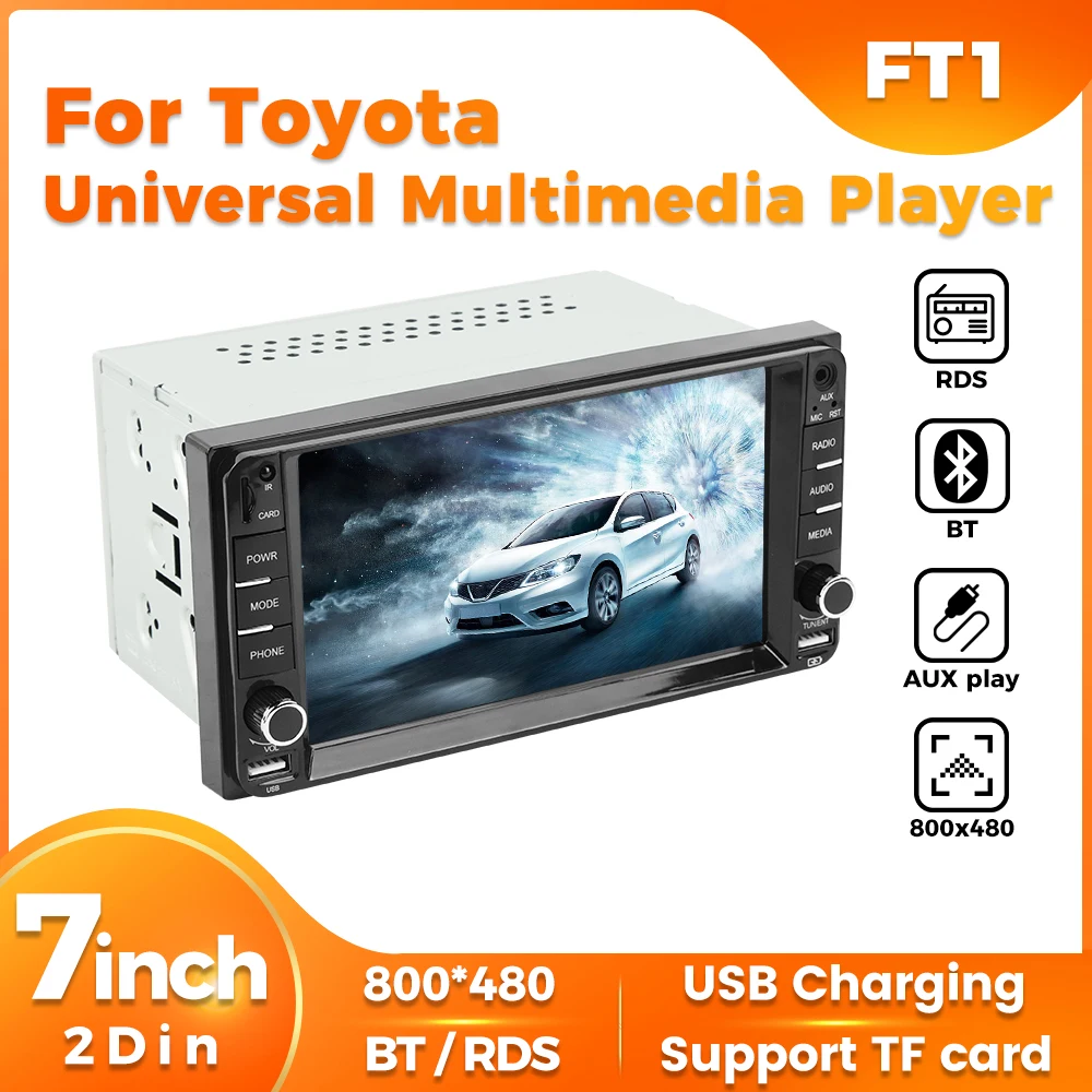 

2Din 7inch HD Video Media RDS Player For Toyota RAV4 Corolla Vitz1 Avanza Land Cruiser 100 Daihatsu CarPlay Auto Radio Universal
