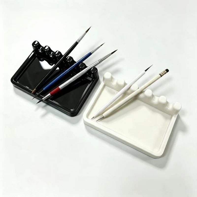 Pen holder with drip tray Painting Calligraphy Brush Holder Desk organiser Make-up brush holder Plastic Creative Pen Holder