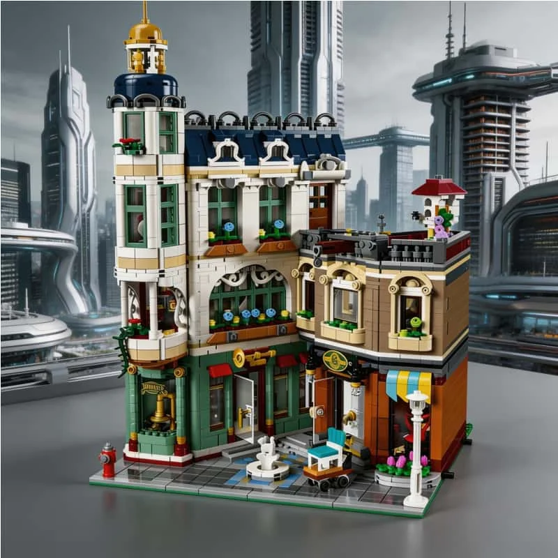 3456 Pieces of shopping street creative model building bricks modular building street view family christmas birthday toys
