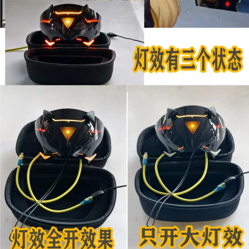 BZenless منطقة صفر الزناد تأثيري نصف قناع الوجه جودة عالية أنيمي لصقة عين شعر مستعار مجموعة Obol فرقة هالوين حفلة الرجال كرنفال