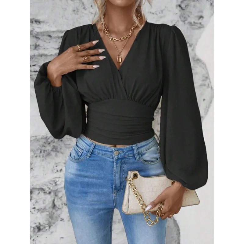 

Waist Vneck Top E 59183 Low Waist Short Pants Other Fabric Women's Fashion Spring Collection Cross-Border Outerwear
