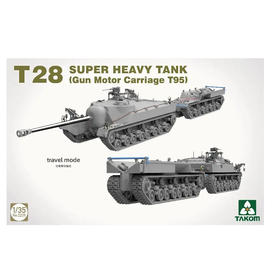T28 Super Heavy Tank TAKOM 2209 1/35 (Gun Motor Carriage T95) Assembly Model Kit