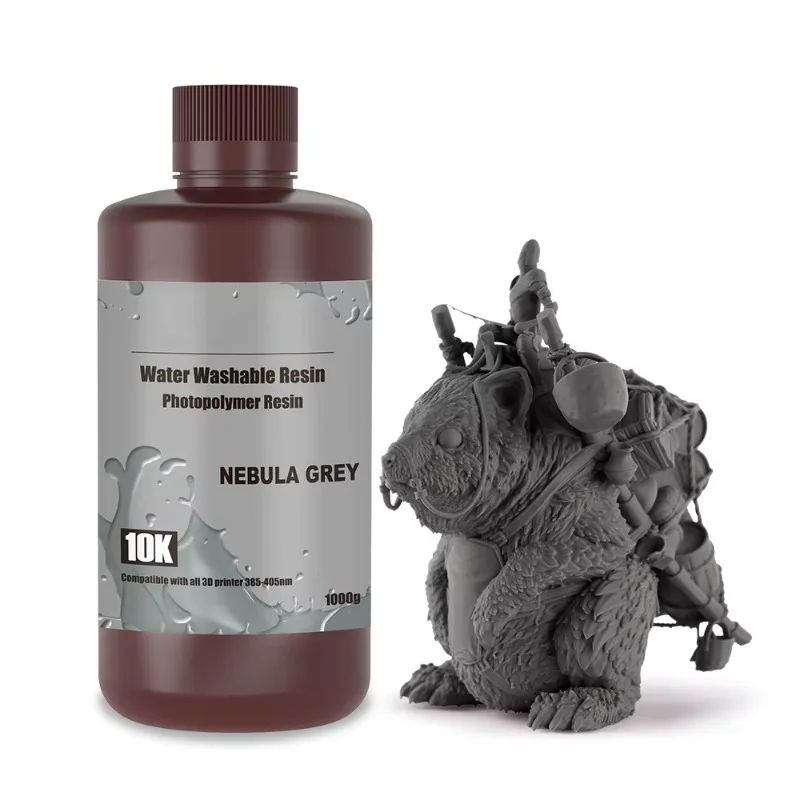 1kg 405nm High Resolution Water‑Washable 3D Printer Resin 8K 10K Low‑Odor Easy Clean Photopolymer Consumable