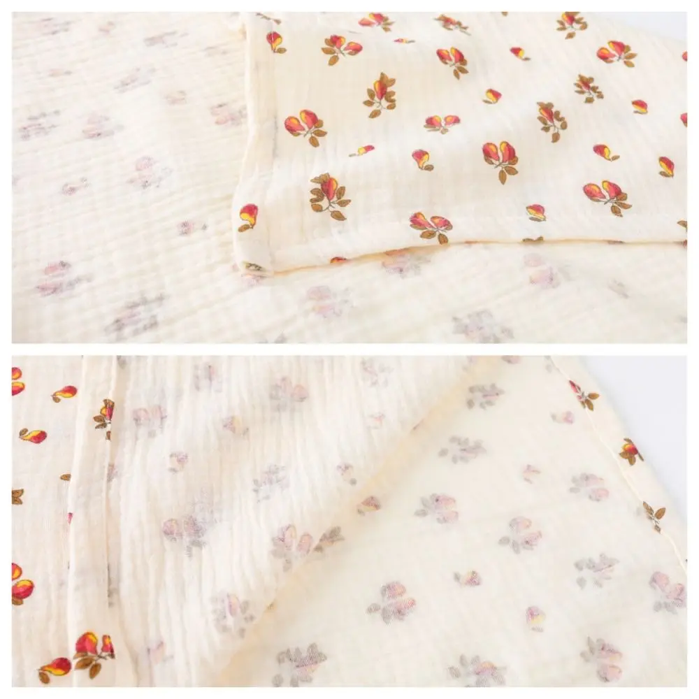 Swaddle Stroller Cover Crinkle Fabric Swaddle Blanket Baby Blanket Floral Print Muslin Diaper