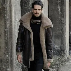 Men Winter New Imitation Leather Velvet Men's Coat Popular Thickened Coat Jacket Long Sleeve