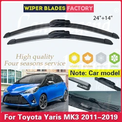 2PCS Car Wiper Blades For Toyota Yaris MK3 2011 - 2019 Front Windscreen Windshield Car Accessories 2015 2016 2017 2018 24