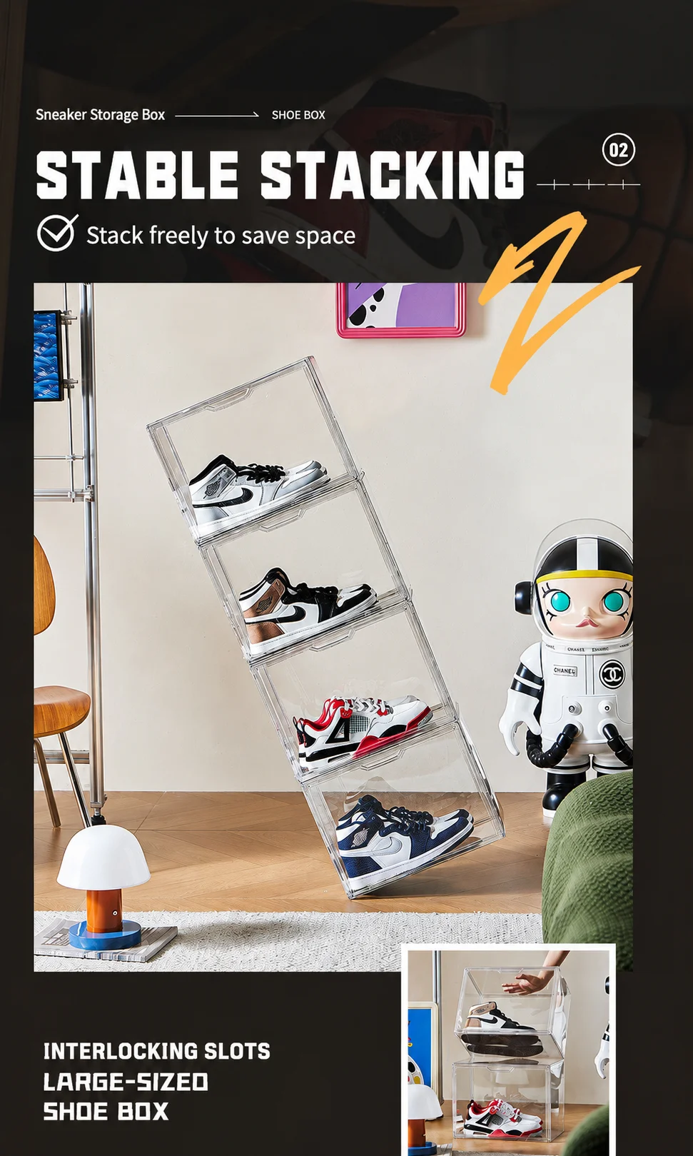 Caja de Zapatos Apilable Trans - Sneaker Care Shoe Box reseña y precio
