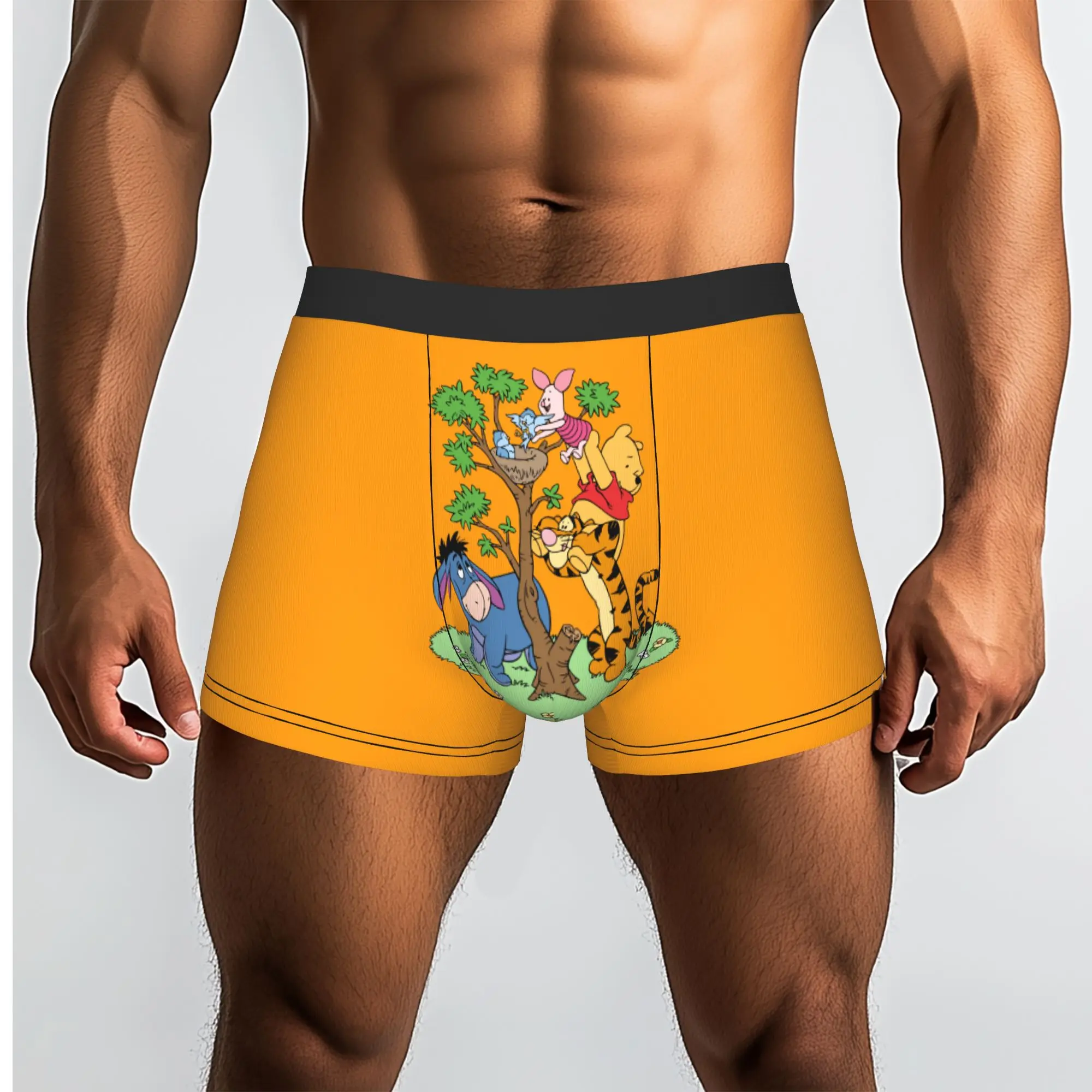 Customized Male Funny My Friends Cartoon T-Tigger Pooh Underwear  Boxer Briefs Soft Shorts Panties Underpants