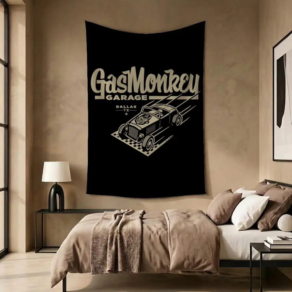 Brand Automobile Gas Monkey Tapestry Daily Soft Rectangular Wall Hanging Decor for Living Home Room