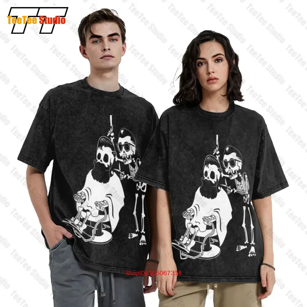 Funny Barber Swea Vintage Oversized T-Shirt O8S6