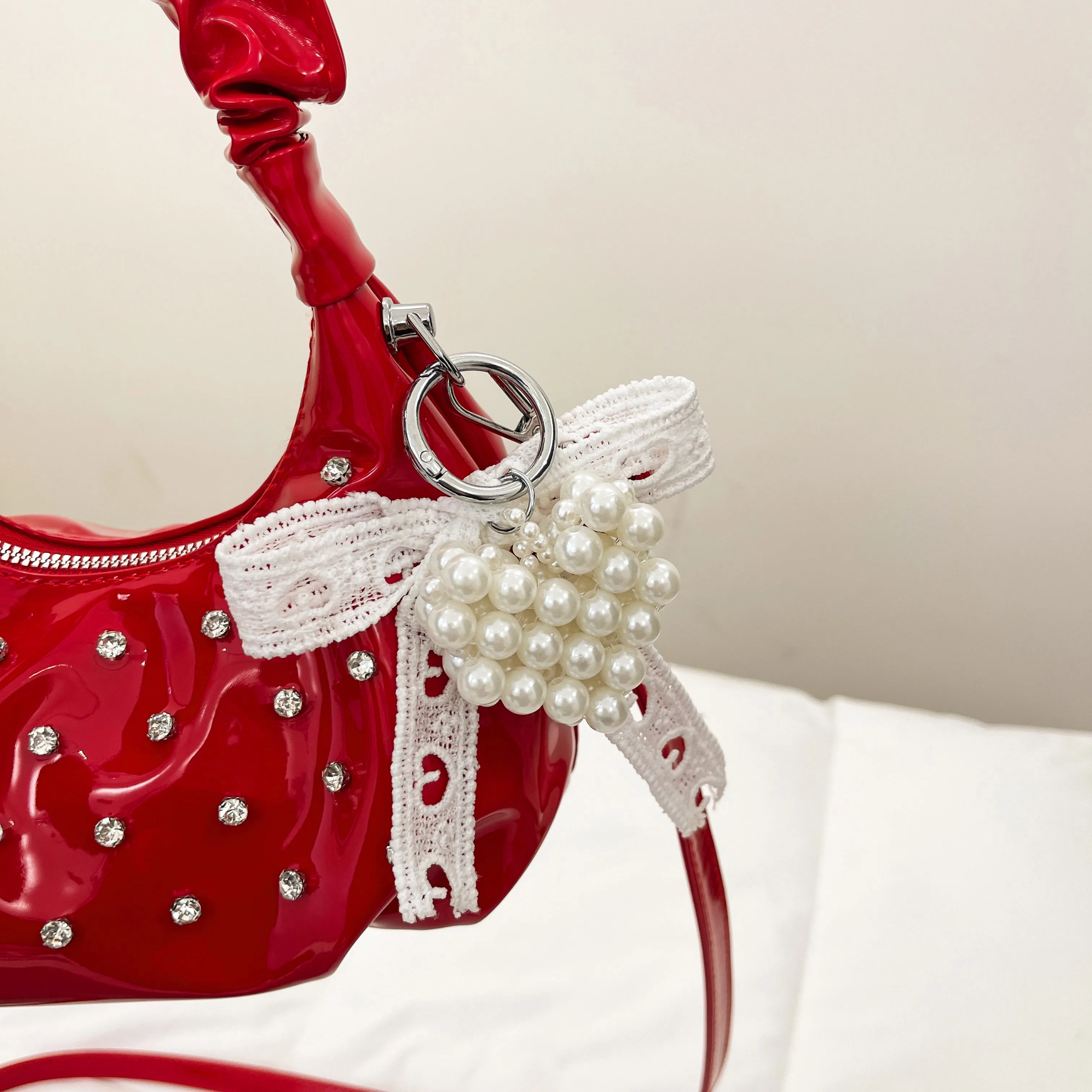 حقيبة سحابة مطوية باليد على الطراز الغربي مرصعة بالألماس حقيبة ساعي محمولة باليد 2025 حقيبة صغيرة جديدة للجوكر عالية الجودة #5