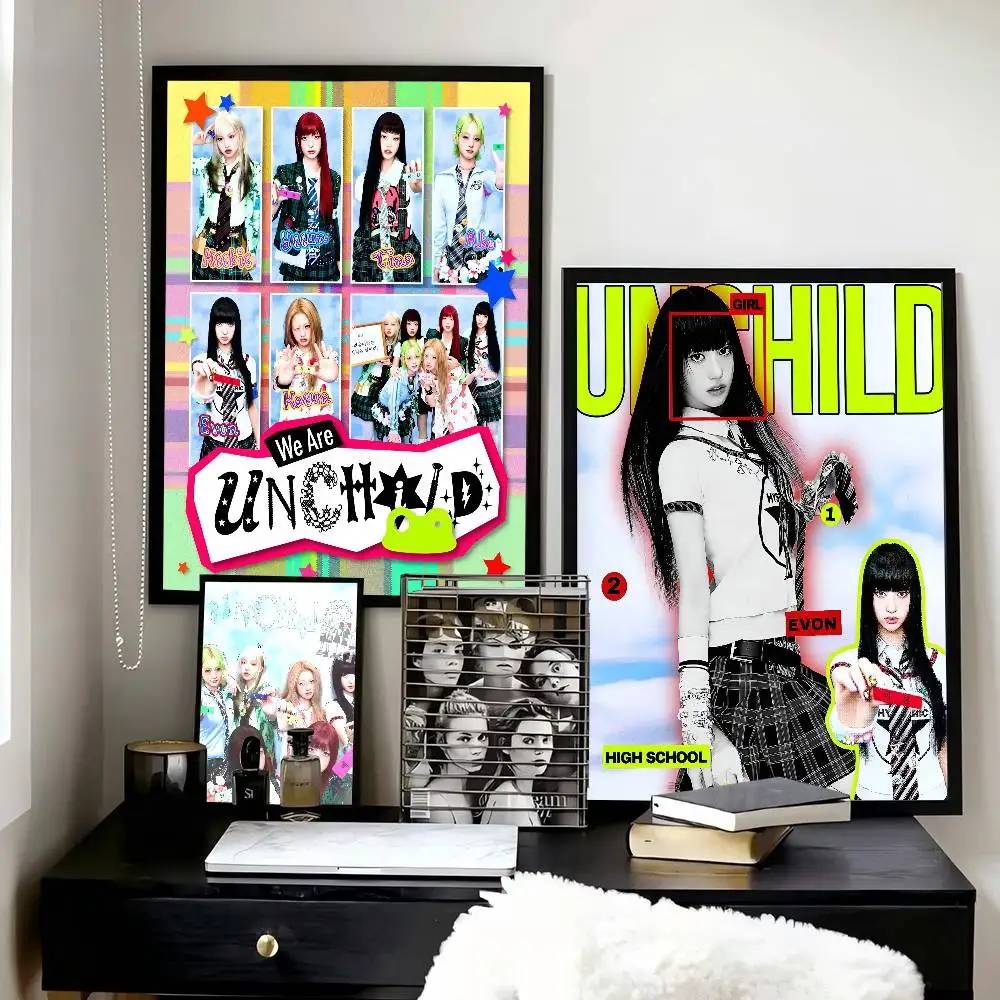 Kpop Band U-UNCHILD  Posters High Quality Self-adhesive Wall Art Decorations Color Prints Sticky