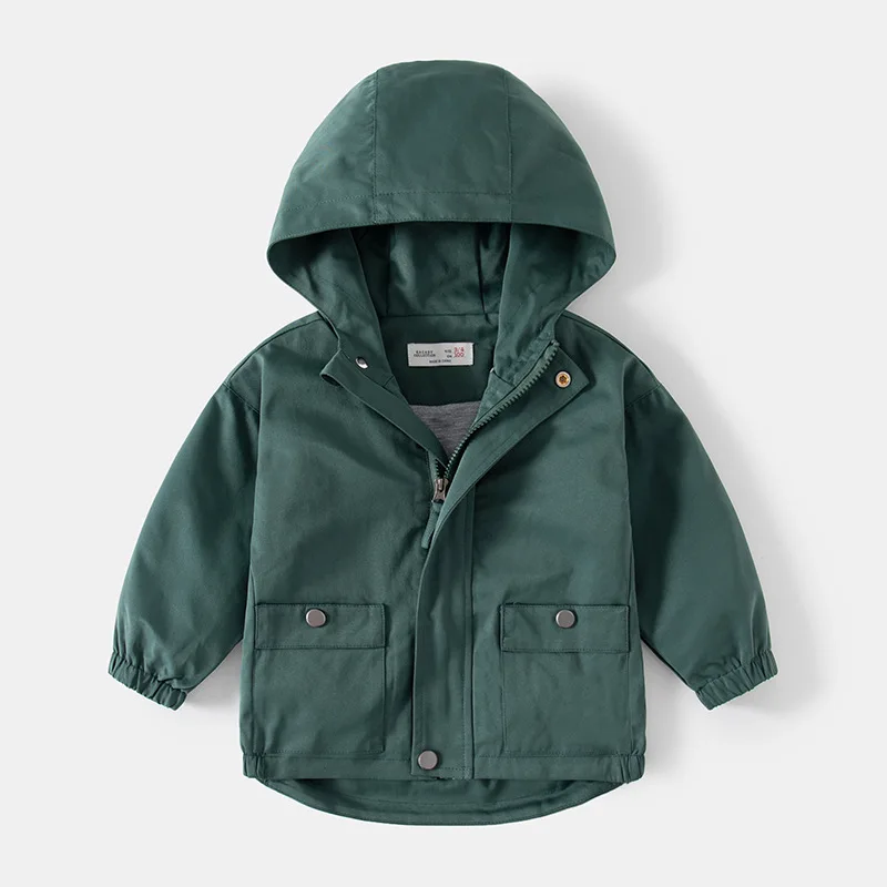 2 3 4 5 6 7 8 Years Boys Jacket Spring And Autumn Fashion Trench Coat Hooded Zipper Boys  Outerwear Birthday Gifts Kids Clothes